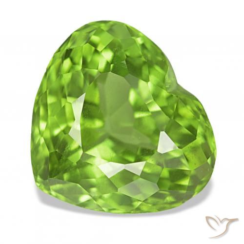 Peridoto Verde médio Natural 6.28ct, Coração, VVS-VS