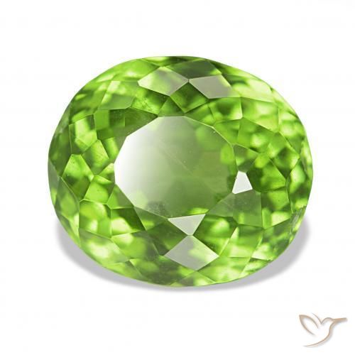 Peridoto verde vivo Natural 7.00ct, oval, VVS-VS