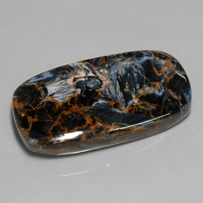 Pietersita multicolorido natural 52,84ct, almofada cortada, opaco