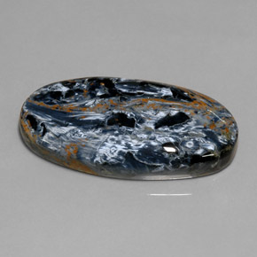 Pietersita multicolorido natural 37,75ct, corte oval, opaco