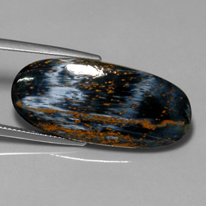 Pietersita multicolorido natural 18,06ct, corte oval, opaco