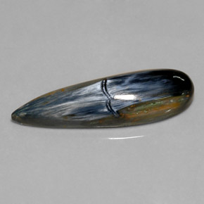 Pietersita multicolorido natural 6,91ct, formato de pêra, opaco