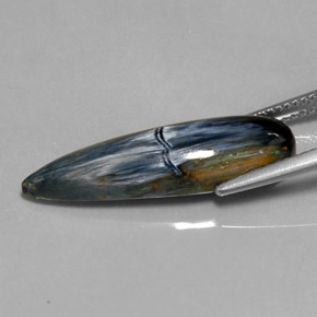 Pietersita multicolorido natural 6,91ct, formato de pêra, opaco