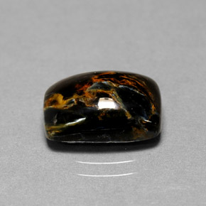 Pietersita multicolorido natural 4,96ct, almofada cortada, opaco