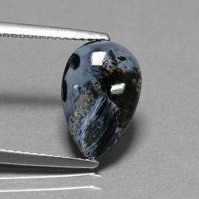 Pietersita multicolorido natural 2,16ct, formato de pêra, opaco