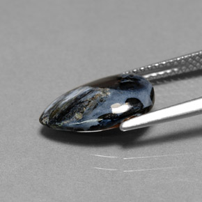 Pietersita multicolorido natural 2,16ct, formato de pêra, opaco