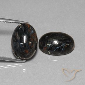 Pedras preciosas de Pietersite Preto natural de 13.25 ct, oval, Opaco