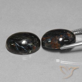 Pedras preciosas de Pietersite Preto natural de 13.25 ct, oval, Opaco