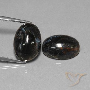 Pedras preciosas de Pietersite Preto natural de 12.75 ct, oval, Opaco
