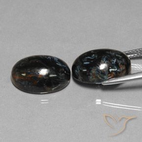 Pedras preciosas de Pietersite Preto natural de 12.75 ct, oval, Opaco