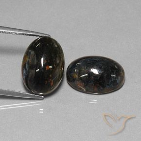 Pedras preciosas de Pietersite Preto natural de 12.84 ct, oval, Opaco