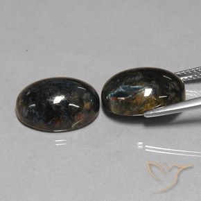 Pedras preciosas de Pietersite Preto natural de 12.84 ct, oval, Opaco