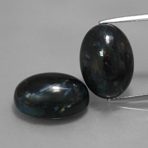 Pedras preciosas de pietersita preto natural de 12,24 ct, corte oval, opaco