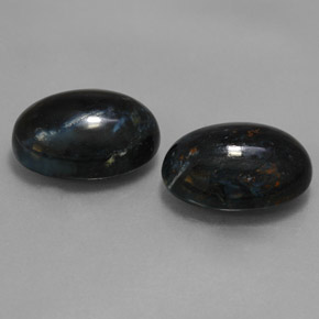 Pedras preciosas de pietersita preto natural de 12,24 ct, corte oval, opaco