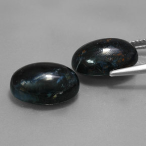 Pedras preciosas de pietersita preto natural de 12,24 ct, corte oval, opaco