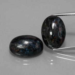 Pedras preciosas de pietersita multicolorido natural de 12,84 ct, corte oval, opaco