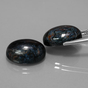 Pedras preciosas de pietersita multicolorido natural de 12,84 ct, corte oval, opaco