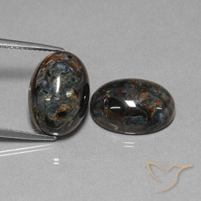 Pedras preciosas de Pietersite Preto natural de 12.85 ct, oval, Opaco