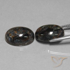 Pedras preciosas de Pietersite Preto natural de 12.85 ct, oval, Opaco