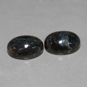 Pedras preciosas de pietersita preto natural de 12,70 ct, corte oval, opaco