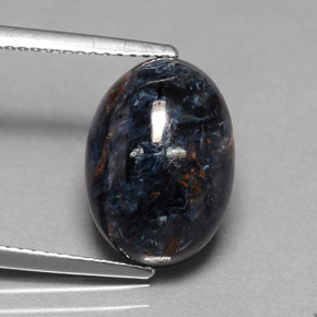 Pietersita multicolorido natural 6,00ct, corte oval, opaco