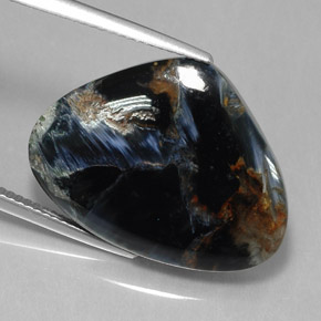 Pietersita preto natural 16,51ct, forma extravagante, opaco