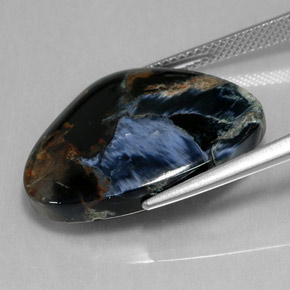 Pietersita preto natural 16,51ct, forma extravagante, opaco
