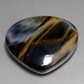Pietersita multicolorido natural 17,82ct, formato de pêra, opaco