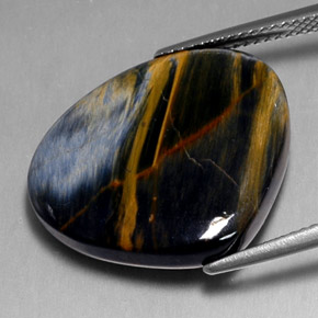 Pietersita multicolorido natural 17,82ct, formato de pêra, opaco