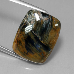Pietersita multicolorido natural 18,44ct, almofada cortada, opaco