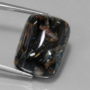 Pietersita multicolorido natural 14,92ct, almofada cortada, opaco