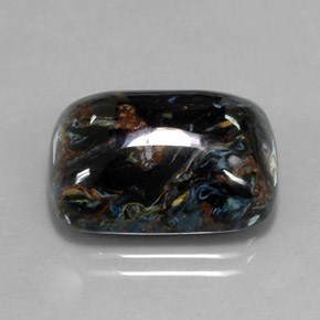Pietersita multicolorido natural 14,92ct, almofada cortada, opaco