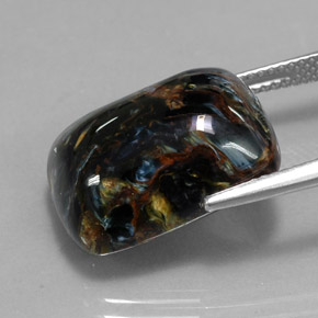 Pietersita multicolorido natural 14,92ct, almofada cortada, opaco
