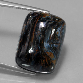 Pietersita multicolorido natural 15,20ct, almofada cortada, opaco