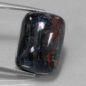 Pietersita multicolorido natural 14,74ct, almofada cortada, opaco