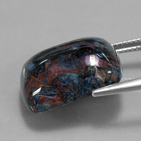Pietersita multicolorido natural 14,74ct, almofada cortada, opaco