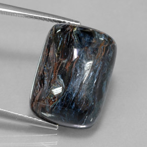 Pietersita multicolorido natural 16,04ct, almofada cortada, opaco