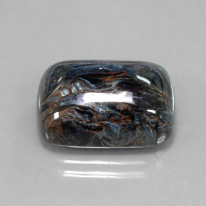 Pietersita multicolorido natural 16,04ct, almofada cortada, opaco