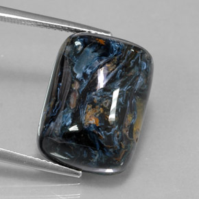 Pietersita multicolorido natural 15,34ct, almofada cortada, opaco