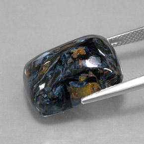 Pietersita multicolorido natural 15,34ct, almofada cortada, opaco