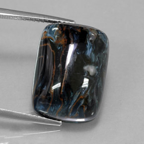 Pietersita multicolorido natural 15,47ct, almofada cortada, opaco
