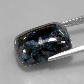 Pietersita multicolorido natural 15,47ct, almofada cortada, opaco