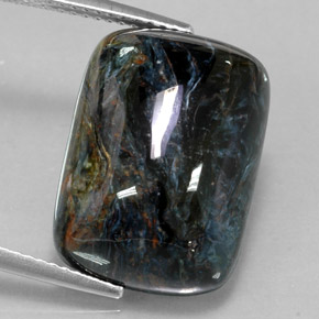 Pietersita multicolorido natural 14,99ct, almofada cortada, opaco