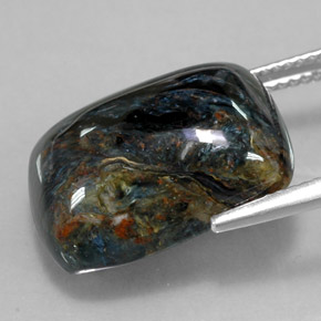 Pietersita multicolorido natural 14,99ct, almofada cortada, opaco