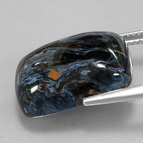 Pietersita multicolorido natural 14,99ct, almofada cortada, opaco