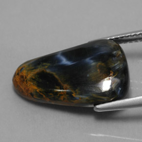 Pietersita multicolorido natural 6,59ct, forma extravagante, opaco