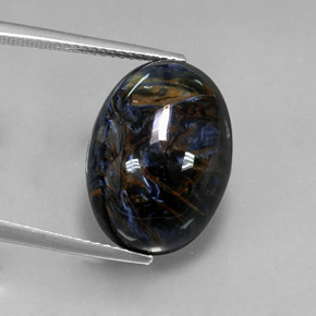 Pietersita multicolorido natural 12,29ct, corte oval, opaco