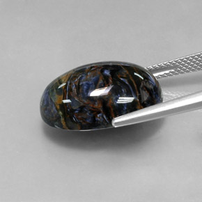 Pietersita multicolorido natural 12,29ct, corte oval, opaco