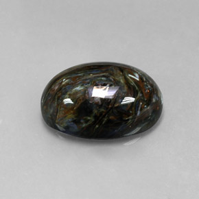 Pietersita multicolorido natural 12,67ct, corte oval, opaco