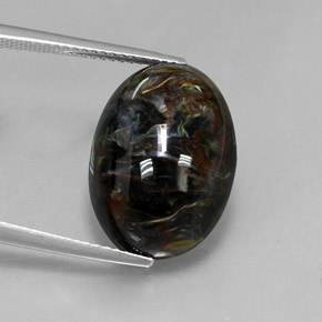 Pietersita multicolorido natural 12,53ct, corte oval, opaco